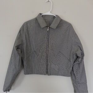 Women's Black and White Checkered Jacket